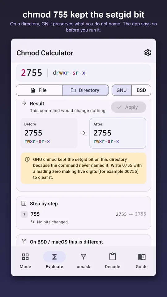 Chmod Calculator screenshot 2