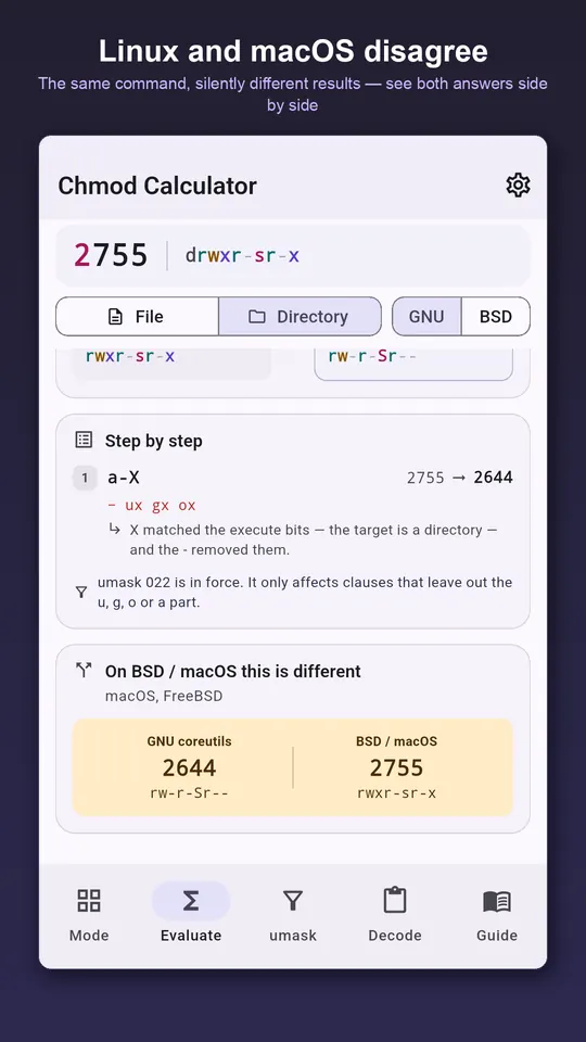 Chmod Calculator screenshot 4
