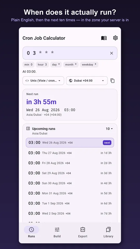 Cron Job Calculator screenshot 1