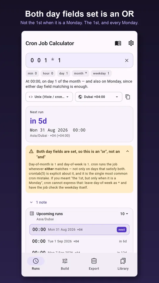 Cron Job Calculator screenshot 2