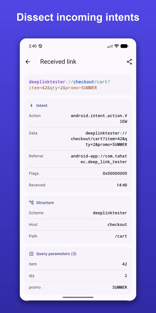 Deep Link Tester screenshot 3