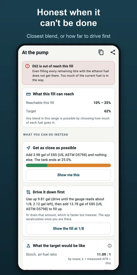 E85 Mix Calculator screenshot 3