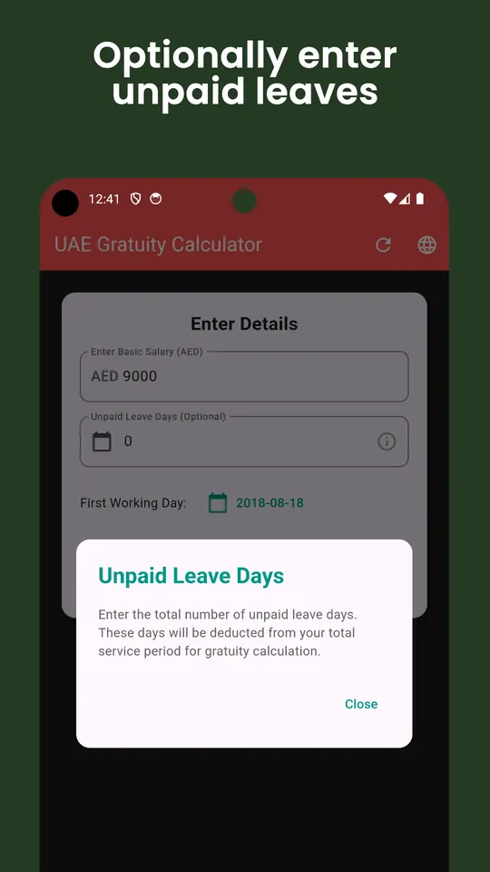 Gratuity Calculator UAE screenshot 2