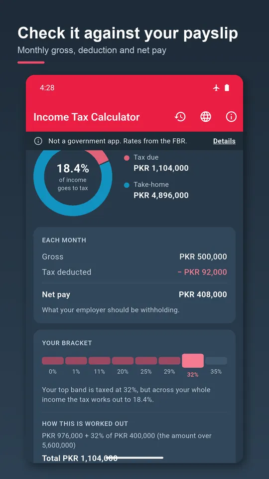 Income Tax Calculator Pakistan screenshot 3