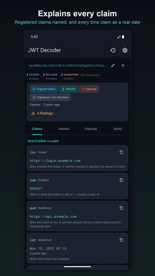 JWT Decoder screenshot 2