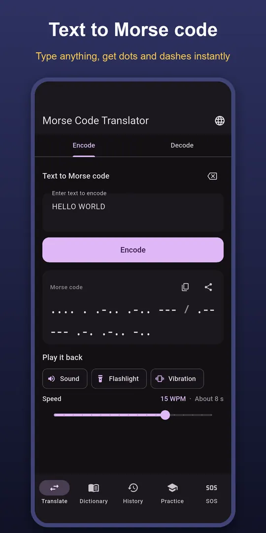 Morse Code Translator screenshot 1