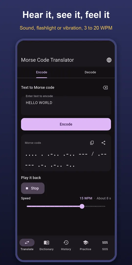 Morse Code Translator screenshot 2