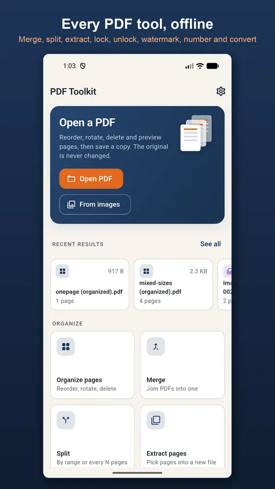 PDF Toolkit screenshot 1