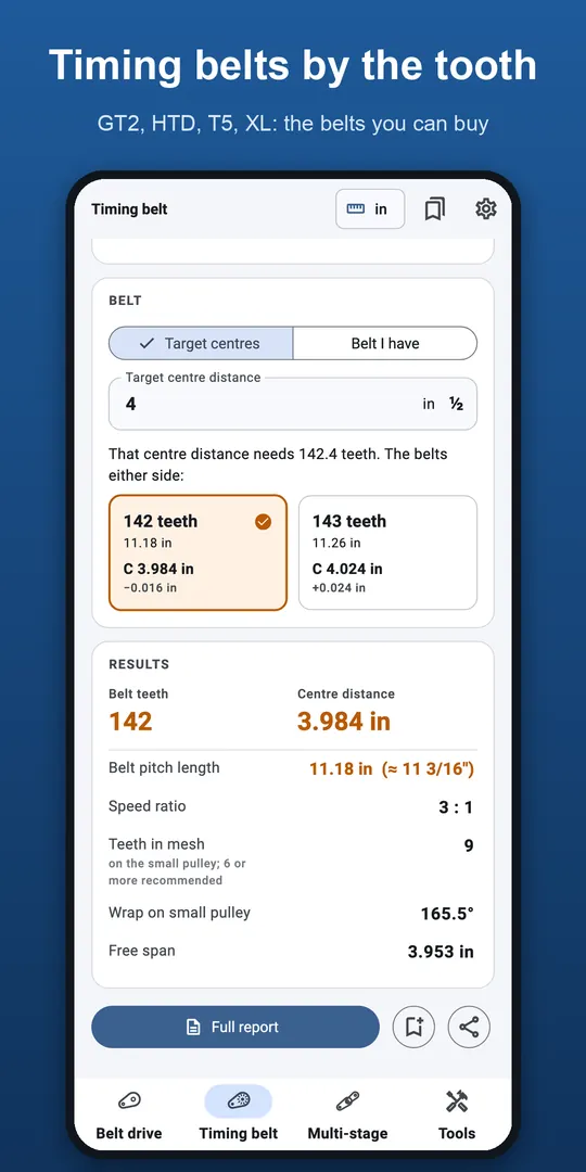 Pulley & Belt Calculator screenshot 3