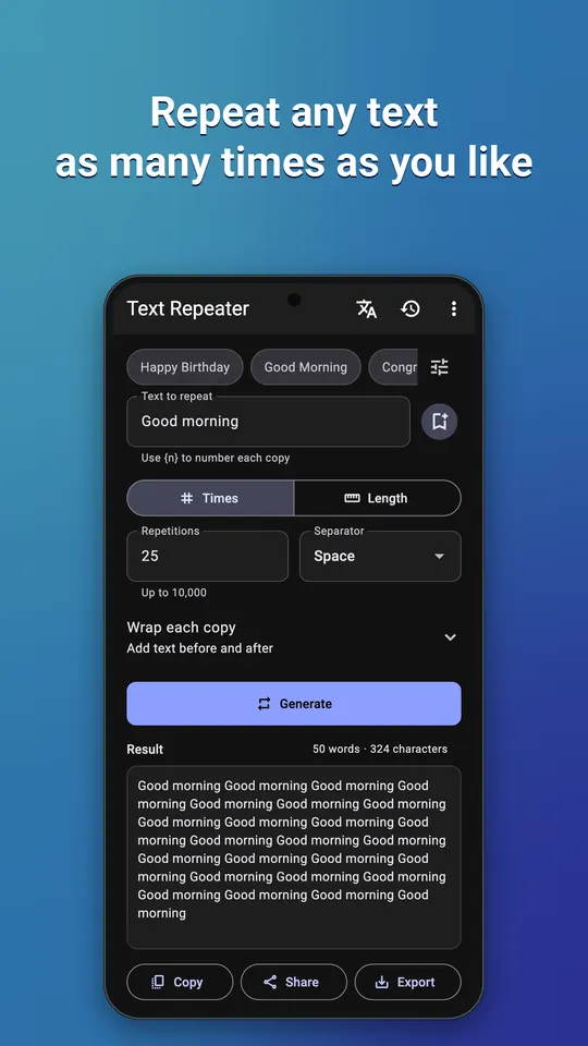 Text Repeater screenshot 1
