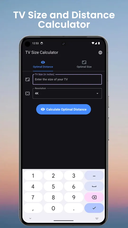 TV Size Distance Calculator screenshot 1