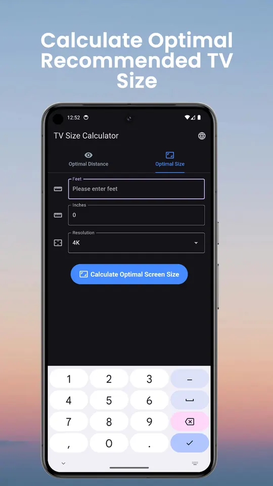 TV Size Distance Calculator screenshot 2