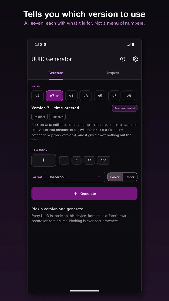 UUID Generator screenshot 3