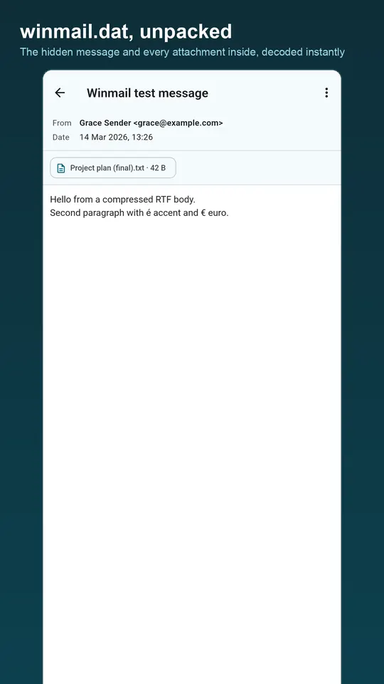 Winmail Viewer screenshot 2